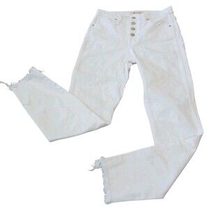 Madewell 9" High-Rise Skinny Crop Jeans Raw Hem Women's Size 26 (26Wx25L) White